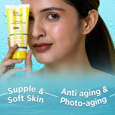 Sunscoop Hydrating Sunscreen | SPF 50+, PA++++ | Mineral Oil & Petroleum Free | Hydrating | Non-Comedogenic | No white cast | 45g